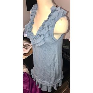 NWT $250 NANETTE LEPORE SLVLSS BLUE KNIT DRESS, S